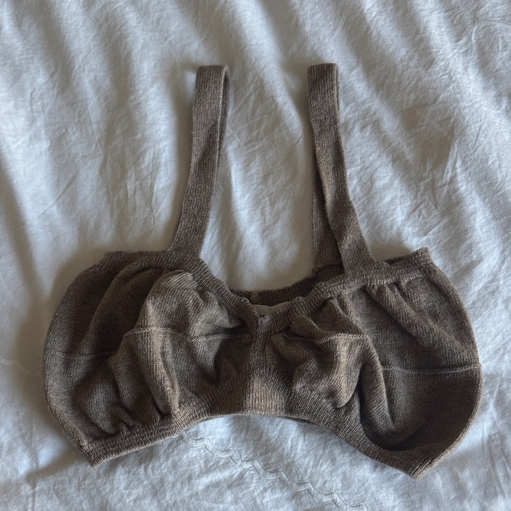 Mango Taupe Knit Bralette